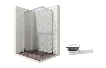 Душевой уголок Ambassador Queen 11011106L-MA1, прямоугольный, точечный трап, 120х80, артикул 11011106L-MA1