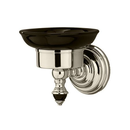 Devon Black Diamond Мыльница подвесная (черная керамика), цвет: никель блестящий, артикул BLKD501NKNE