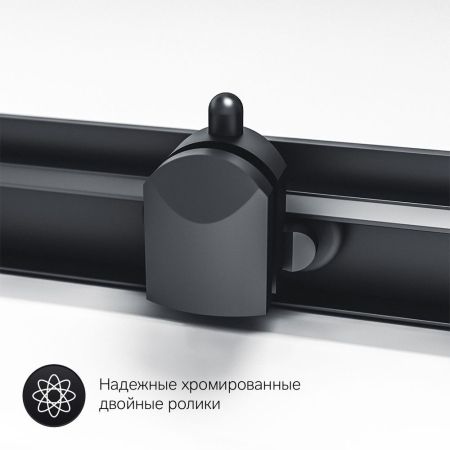 W90G-403-090BT Душевое ограждение Gem Square Slide 90x90 стекло прозрачное, профиль черный матовый,, артикул W90G-403-090BT