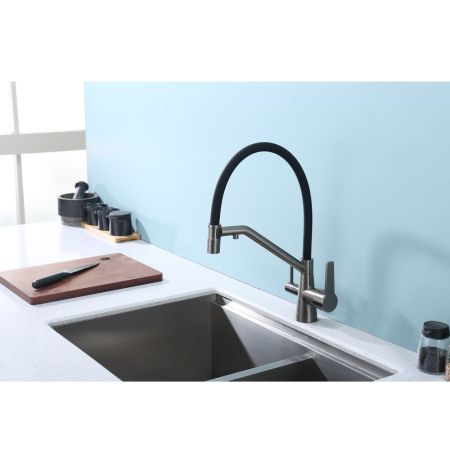 Смеситель для кухни с подключением фильтра Raglo R80.62.09, графит, артикул R80.62.09