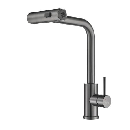 Смеситель для кухни с мультифункциональным изливом Raffine F203T, оружейная сталь, артикул F203T