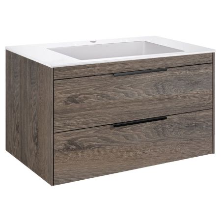 База под раковину Chiara 2D 800 подвесная, 2 выкатных ящика soft-close, R.Oak, артикул VMC-2C2800RO