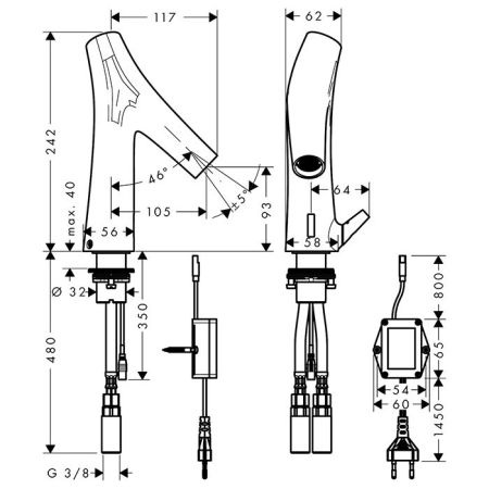 AX Starck Organic Cмес для раковины электр , цвет шлифованное золото, артикул 12173250