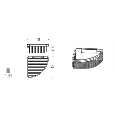 Colombo Angolari Полочка для ванной, угловая, подвесная, цвет: черный матовый, артикул B9648.NM