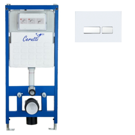 Инсталляция для унитаза CR555 с кнопкой сливного бачка CR06WH белая Cerutti SPA