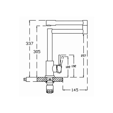 Смеситель для кухни G.Lauf ZAP4-C090, нержавеющая сталь