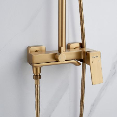 Душевая система Shevanik S4036G, золотой сатин