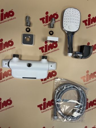 Смеситель для ванны с душем Timo Helmi 4024/00-16Y хром-белый, артикул 4024/00-16Y