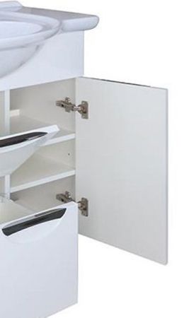 Тумба под раковину Bellezza Глория 85 4638514100013 с бельевой корзиной Белая, артикул 4638514100013