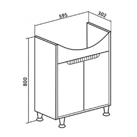 Тумба под раковину Runo Эко 60 4620750025779 Белая Лиственница, артикул 4620750025779