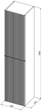 Пенал Aquanet Джейн 35 маренго
