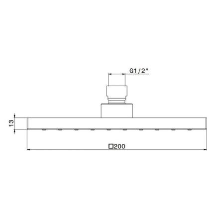 Латунная верхняя квадратная душевая лейка FUTURA «тропический дождь, без кронштейна, матовый черный, артикул 26598KM.01.093
