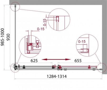 Душевой уголок BelBagno ACQUA-AH-1-130/90-C-Cr