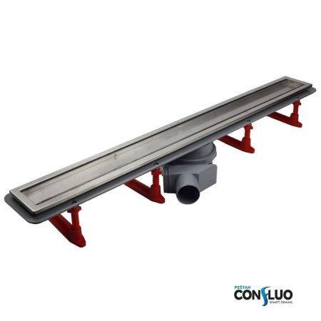 Душевой лоток, Bettoserb, Premium, ширина, мм-136, длина, мм-750, высота, мм-117, монтаж-в пол, пропускная способность, л/сек-0,8, выход Ø50 мм, поворот базы 360°, сифон-есть, материал сифона-полипропилен, опоры-есть, декоративная решетка-есть, двухсторон