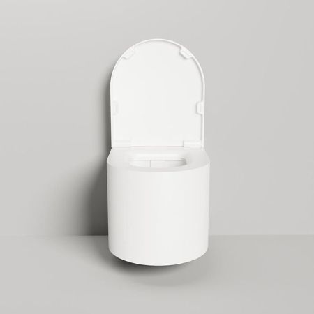 Унитаз, Salini, Gemelli, безободковый (с открытым смывным краем), тип установки-подвесной, ширина, мм-410, глубина, мм-530, высота, мм-420, материал-S-Stone/внутренняя керамическая основа, сиденье-в комплекте, с микролифтом, без креплений, цвет-белый мато, артикул 240121KM