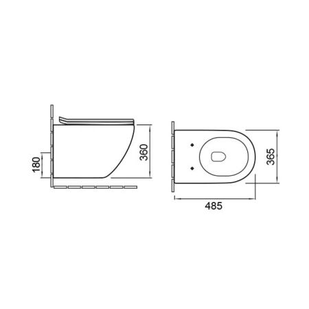 Унитаз подвесной Globo VT1-14SMG безободковый, цвет матовый серый, ультратонкое сиденье soft-close, артикул VT1-14SMG