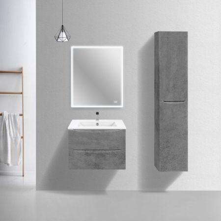 База под керамическую раковину Mia Slim 700 подвесная, 2 выкатных ящика soft close, Beton, артикул VMC-2MC700S1BT