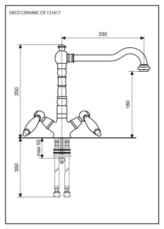 Смеситель Deco Ceramic для кухни, цвет золото, артикул 121617OR