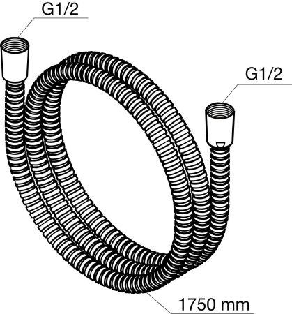 D0400100 Шланг для душа, полированная нержавеющая сталь,хром, масшабируемый , 175см, артикул D0400100
