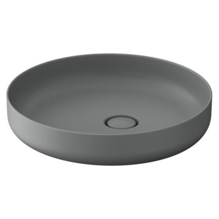 Duravit Vitrium Раковина накладная круглая 460мм, из DuroCast UltraResist-композит, без перелива и полки для смесителя , Цвет светло-серый матовый