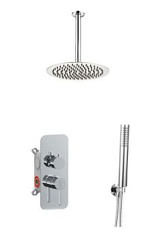 AQG Urban, душевой комплект ER233 на 2 потребителя, с потолочным кронштейном, цвет хром