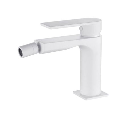 AQG Alpha, однорычажный смеситель для биде без донного клапана, цвет белый матовый, артикул 01ALP200BL