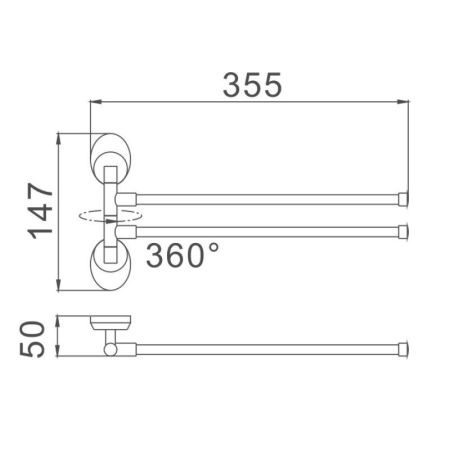 Полотенцедержатель Haiba HB1612, хром