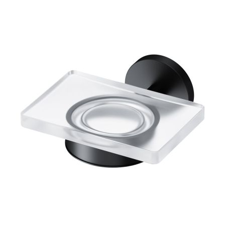 A85A34222 X-Joy, Стеклянная мыльница с настенным держателем, черный, артикул A85A34222