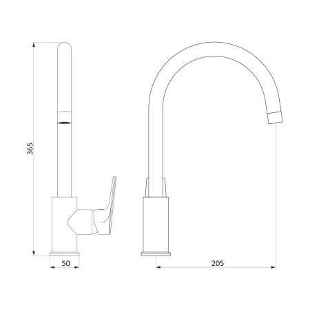 790720000 Origin Balance смеситель для кухни двухцветный черный, артикул 790720000