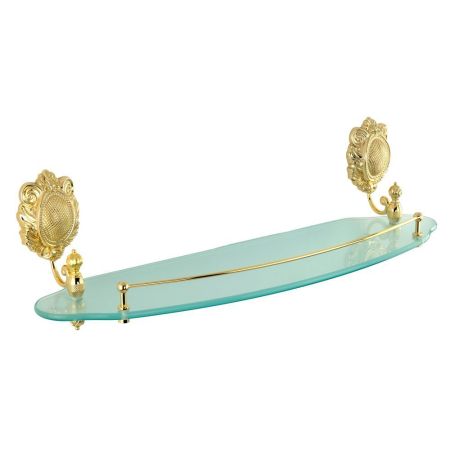 CLEOPATRA Полка c галереей, L55 см, стекло матовое/золото, артикул 16692