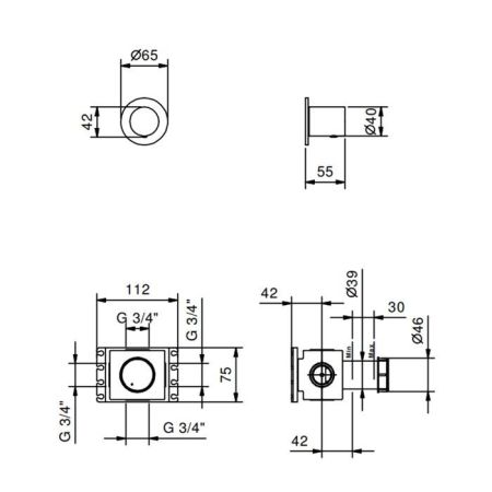 FANTINI Nostromo Запорный вентильь, цвет Matt British Gold PVD, артикул 87 P6 G591B
