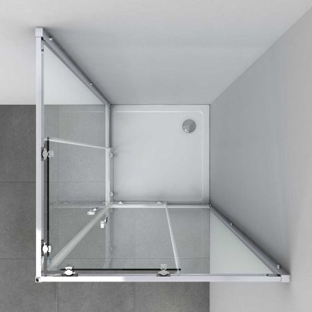 Душевой уголок Alpha VSS-3AL100CLB, 1000*1000, черный, стекло прозрачное, артикул VSS-3AL100CLB