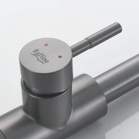 Смеситель для кухни с выдвижным изливом Raffine F213T, оружейная сталь