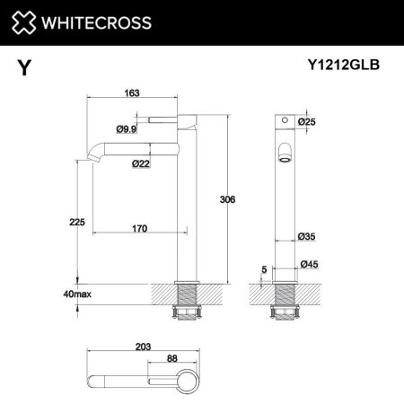 Смеситель для умывальника WHITECROSS Y Y1212GLB (брашированное золото)