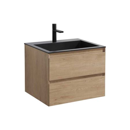 База под раковину Luka 600 подвесная, 2 выкатных ящика soft-close, N.Oak, артикул VMC-2L600NO