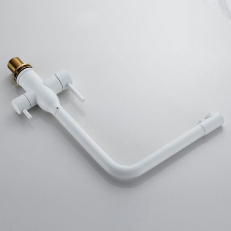 Смеситель для кухни с подключением фильтра Shevanik S248C, белый