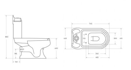 Унитаз-компакт CEZARES KING PALACE, артикул CZR-GN-SC