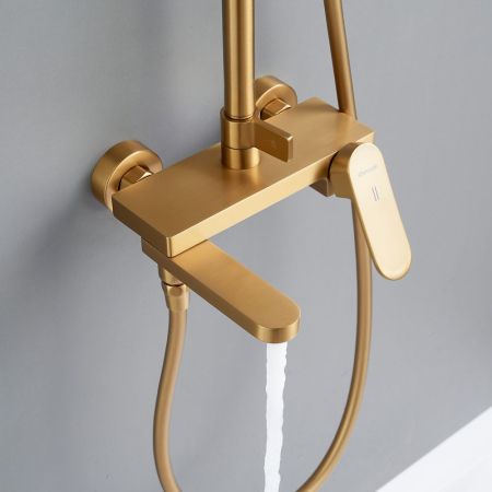 Душевая система Shevanik S4536G, золотой сатин