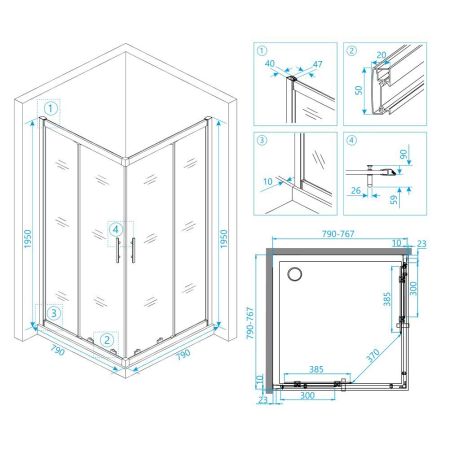 Душевой уголок RGW HO-31 (800x800, Прозрачное), артикул 03063188-11