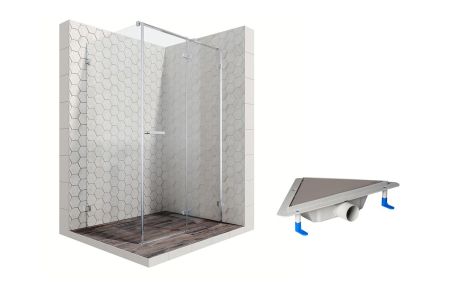 Душевой уголок Ambassador Abner 10011103R-ST4, прямоугольный, угловой трап, 120х80, артикул 10011103R-ST4