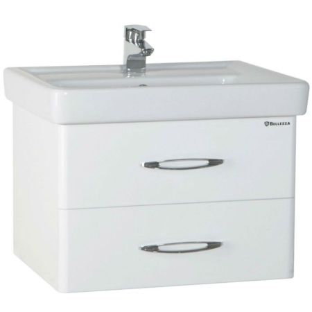 Тумба под раковину Bellezza Джела 70 4639811670018 2 ящика подвесная Белая, артикул 4639811670018