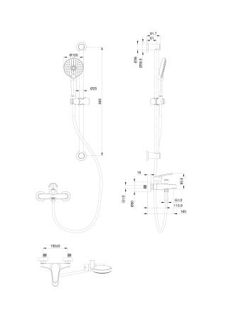 Смеситель для ванны с душевым гарнитуром WONZON & WOGHAND, Черный матовый (WW-C2501-MB) Смеситель для ванны с душевым гарнитуром WONZON & WOGHAND, Черный матовый (WW-C2501-MB)