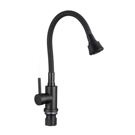 Смеситель для кухни с гибким изливом и режимом душ Fmark FS8288H-01, черный
