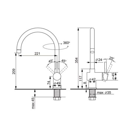 Смеситель для кухни Ulgran U-021-331, белый