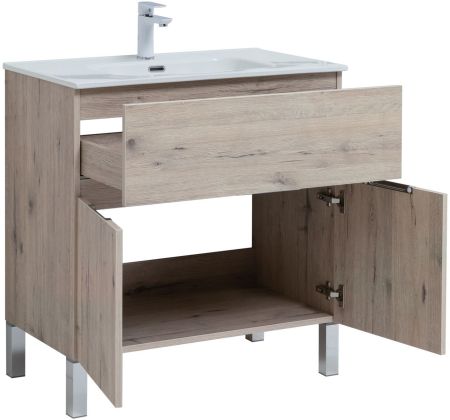 Мебель для ванной Aquanet Алвита New 80 1 ящик, 2 дверцы, дуб веллингтон белый, артикул 00274217