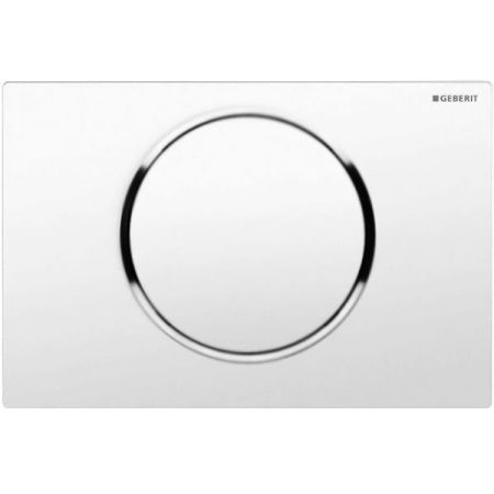 Смывная клавиша GEBERIT SIGMA 115.758.KJ.5 (одна кнопка, механическое, белый/хром) , шт, артикул 115.758.KJ.5
