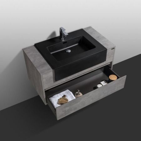 Комплект мебели для ванной Black&White Universe U903.1000 подвесной Пепельный, артикул 903U1000