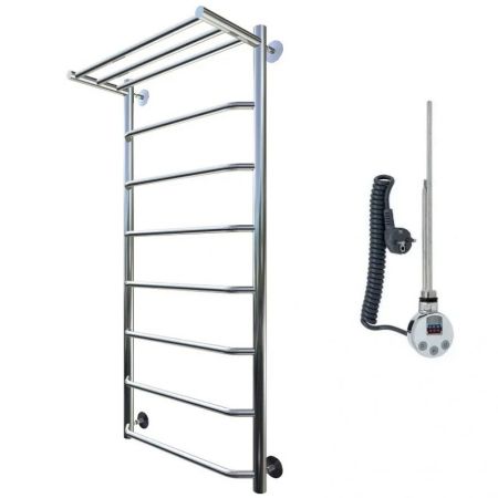 Электрический полотенцесушитель Тругор Браво 1 элТЭН 120x60 с полкой Хром, артикул Браво1/элТЭН12060П