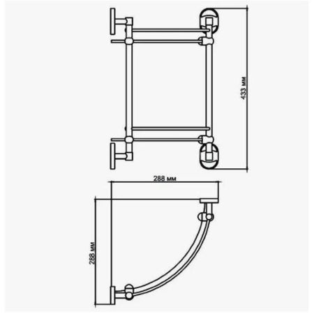 Полка стеклянная угловая D-Lin D262700, хром, артикул D262700