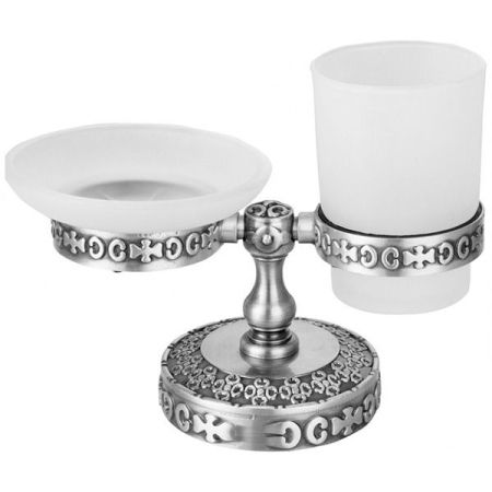 Держатель мыльницы и подстаканник ZorG SL AZR 22 SL Серебро, артикул AZR 22 SL